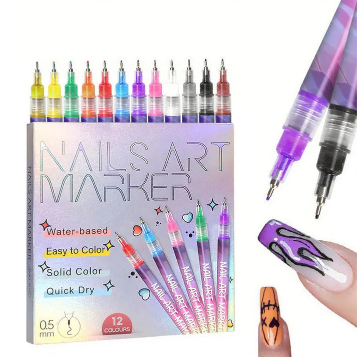 Nail Art Pen Set 12 Colors