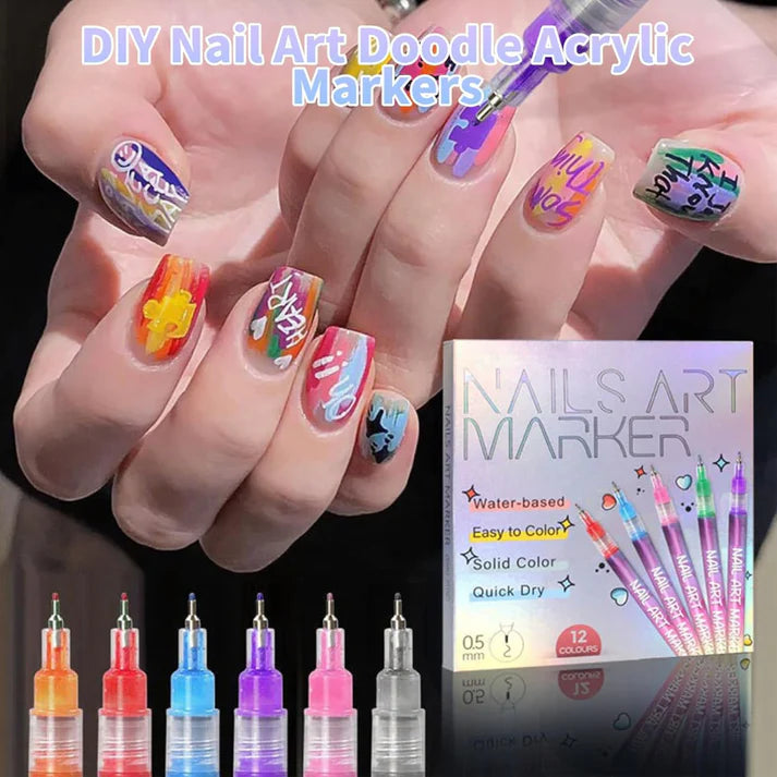 Nail Art Pen Set 12 Colors