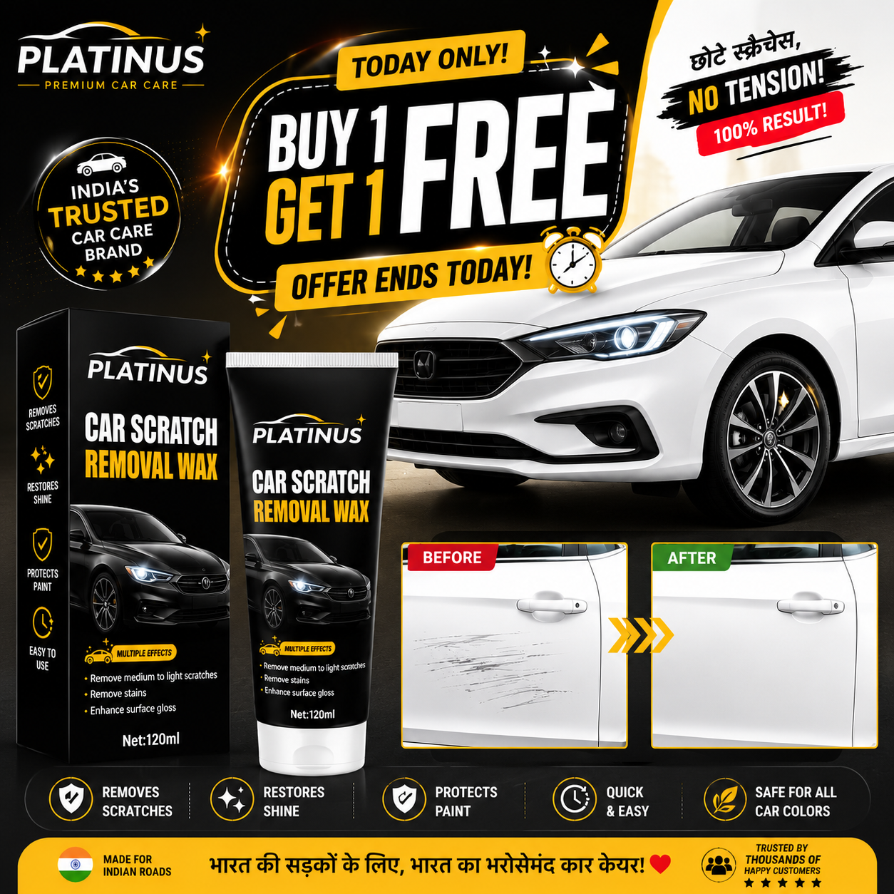 Platinus Scratch Removal Wax-Buy 1 Get 1 Free (Offer Ends Today)