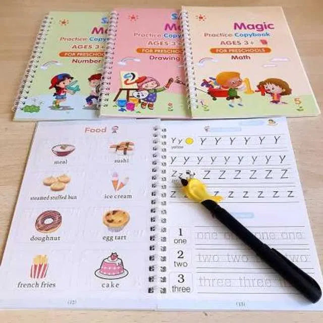 👶 KIDS GENIUS STARTER KIT: 4 Magic Copybooks + 10 Refills – Perfect Letters in DAYS, Not Years! ⭐