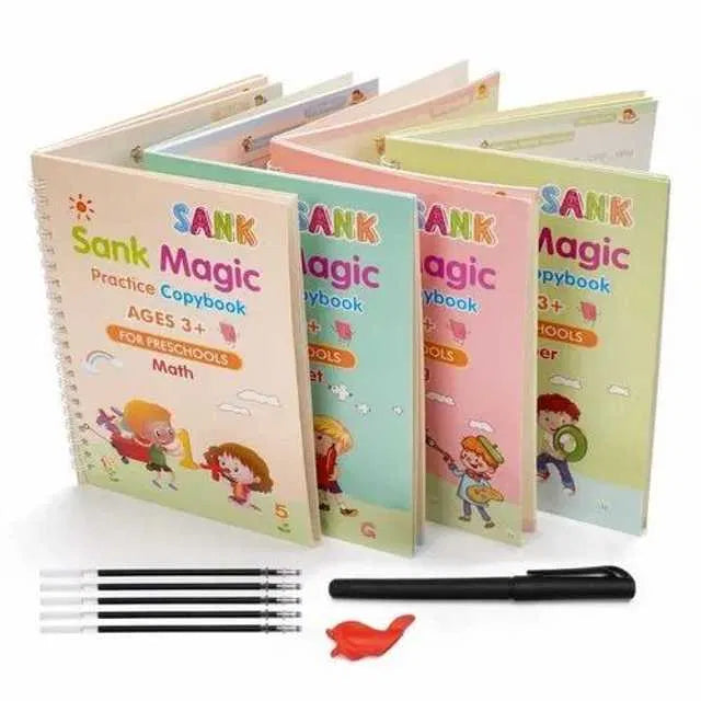 👶 KIDS GENIUS STARTER KIT: 4 Magic Copybooks + 10 Refills – Perfect Letters in DAYS, Not Years! ⭐